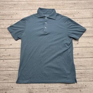 Spier & Mackay Polo Shirt Men's Medium Blue Short Sleeve Pique Athletic Preppy